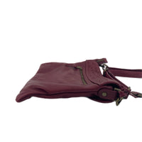 Wanderers Marseilles Woven Crossbody Clutch Leather Bag Burgundy Classic