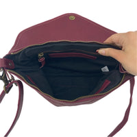 Wanderers Marseilles Woven Crossbody Clutch Leather Bag Burgundy Classic