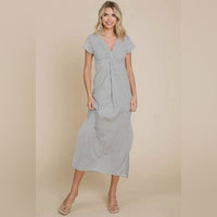 Twist Detail Maxi Stripe Dress by Culture Code