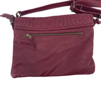Wanderers Marseilles Woven Crossbody Clutch Leather Bag Burgundy Classic