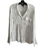 FDJ White Hearts Button Up Shirt Sz 12 Blouse