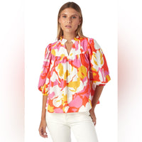 Crosby Rosie Top Large Coral Charm Blouse Mollie Burch