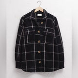 Z Supply Plaid Tucker Shirt Jacket in Washed Black