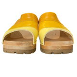 Swedish Hasbeens Clog Sandals 37 Yellow Leather
