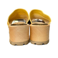 Swedish Hasbeens Clog Sandals 37 Yellow Leather