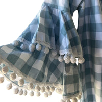 Voom Gingham Dress M New Off Shoulder Mini Boho Joy Han USA