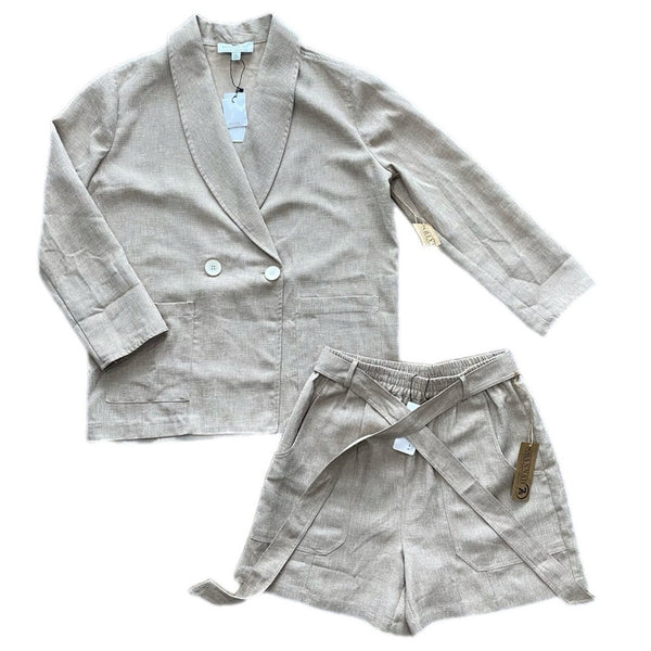 Current Air Blazer Shorts Set Small New Beige
