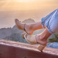 OTBT Bravura Raffia Sandal 10 Heeled Slip On Shoe