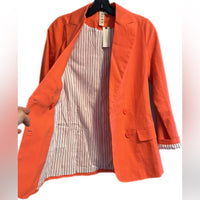 Anthropologie Dolan Linen Boyfriend Blazer XXS New Coral