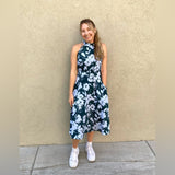 1901 Floral Midi Dress 2 New Halter Sleeveless XS Nordstrom