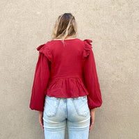 Ruffled Gauze Top by Easel