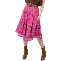 Ivy Jane Jacquard Striped Skirt Large Smocked Waist Tiered