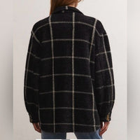 Z Supply Plaid Tucker Shirt Jacket in Washed Black