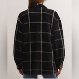 Z Supply Plaid Tucker Shirt Jacket in Washed Black