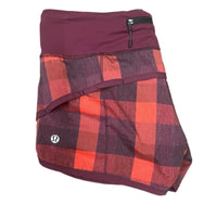 Lululemon Run Speed Shorts 4 Small Checker Red Rube