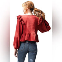 Ruffled Gauze Top by Easel