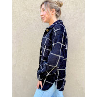Z Supply Plaid Tucker Shirt Jacket in Washed Black