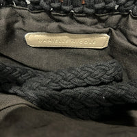 Danielle Nicole Macramé Crossbody Bag Black Boho Festival Cotton Crochet