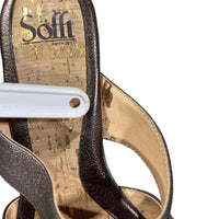 Söfft Brown Leather Beaded Sandals Size 9M Radella Shoes Slides