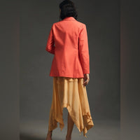 Anthropologie Dolan Linen Boyfriend Blazer XXS New Coral