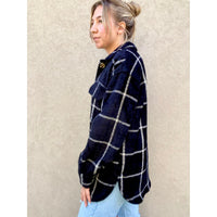 Z Supply Plaid Tucker Shirt Jacket in Washed Black