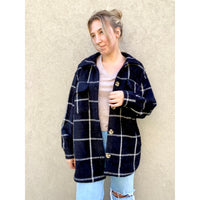 Z Supply Plaid Tucker Shirt Jacket in Washed Black
