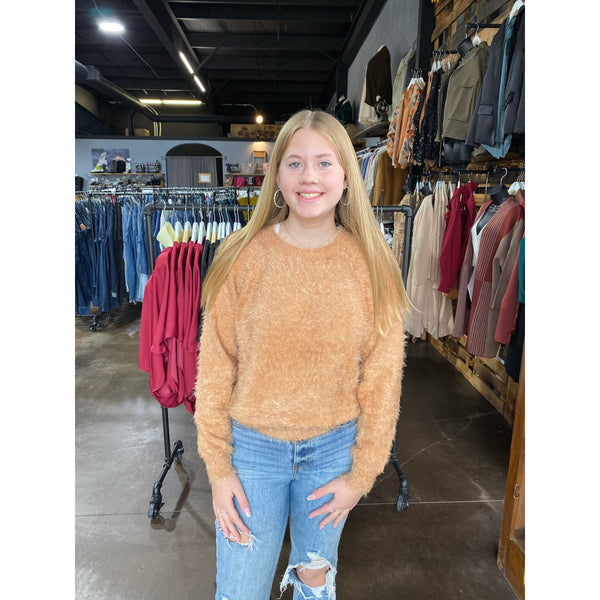 Z Supply Alora Eyelash Sweater in Saddle