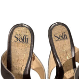 Söfft Brown Leather Beaded Sandals Size 9M Radella Shoes Slides