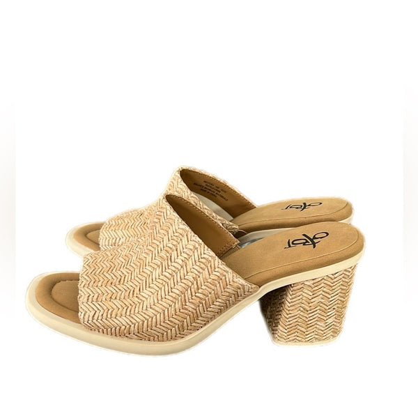 OTBT Bravura Raffia Sandal 10 Heeled Slip On Shoe