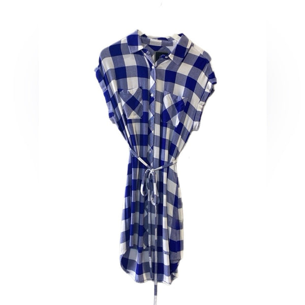 Rails Flannel Mini Dress Small Plaid Checker Shirt Short Sleeve