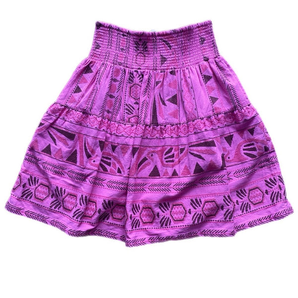 Ivy Jane Jacquard Striped Skirt Large Smocked Waist Tiered