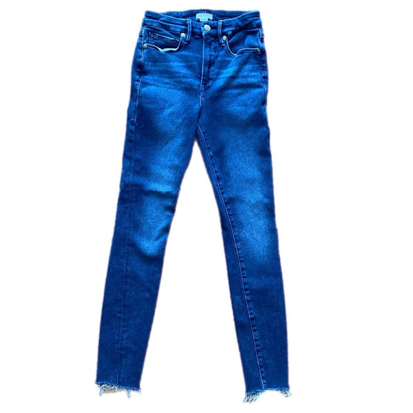Good American Good Waist Jeans 26 Raw-Hem Skinny GWRH941T