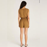 Z Supply Sun Tanned Romper Otter Brown