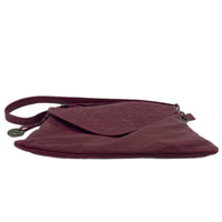 Wanderers Marseilles Woven Crossbody Clutch Leather Bag Burgundy Classic