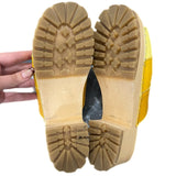 Swedish Hasbeens Clog Sandals 37 Yellow Leather