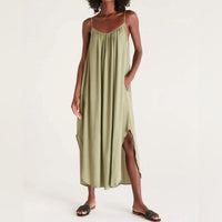 Z Supply Tiana Midi Dress Olive Branch