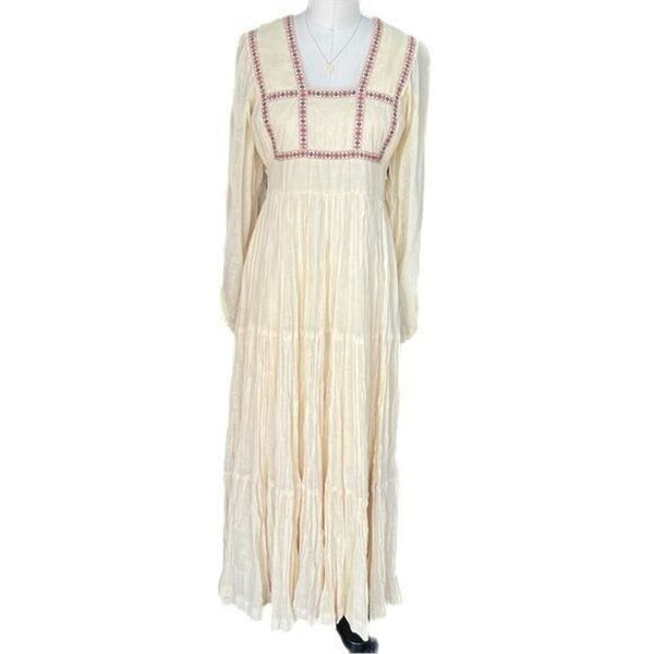 Gunne Sax Cotton Dress 11 Vintage 1970’s Bohemian Gypsy