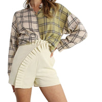 Mulla Pleated Shorts M New Ivory High Waist