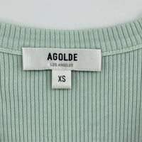 Agolde Poppy Tank Top XS Seafoam Ribbed Stretchy Green