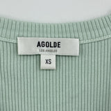 Agolde Poppy Tank Top XS Seafoam Ribbed Stretchy Green