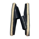ShuShop Espadrille Slides 10 Black Sandals Cristanta Vegan Leather
