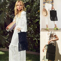 Danielle Nicole Macramé Crossbody Bag Black Boho Festival Cotton Crochet
