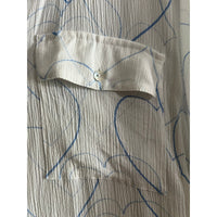 FDJ White Hearts Button Up Shirt Sz 12 Blouse