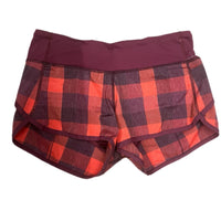 Lululemon Run Speed Shorts 4 Small Checker Red Rube