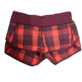 Lululemon Run Speed Shorts 4 Small Checker Red Rube