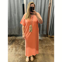 Tangerine Maxi Tee Dress by Culture Code